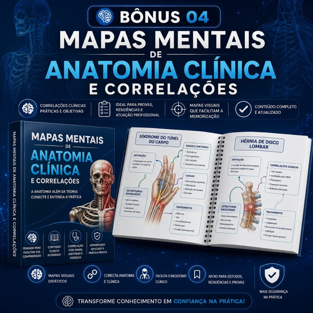 Bônus 04 - Mapas Mentais de Anatomia Clínica e Correlações
